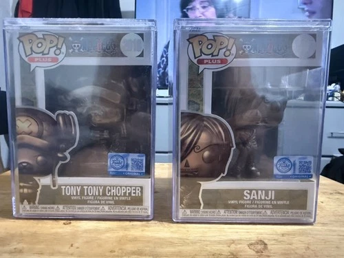 FUNKO POP! One Piece Bronze Funko Statue Sanji #2017 and Chopper #2018 New