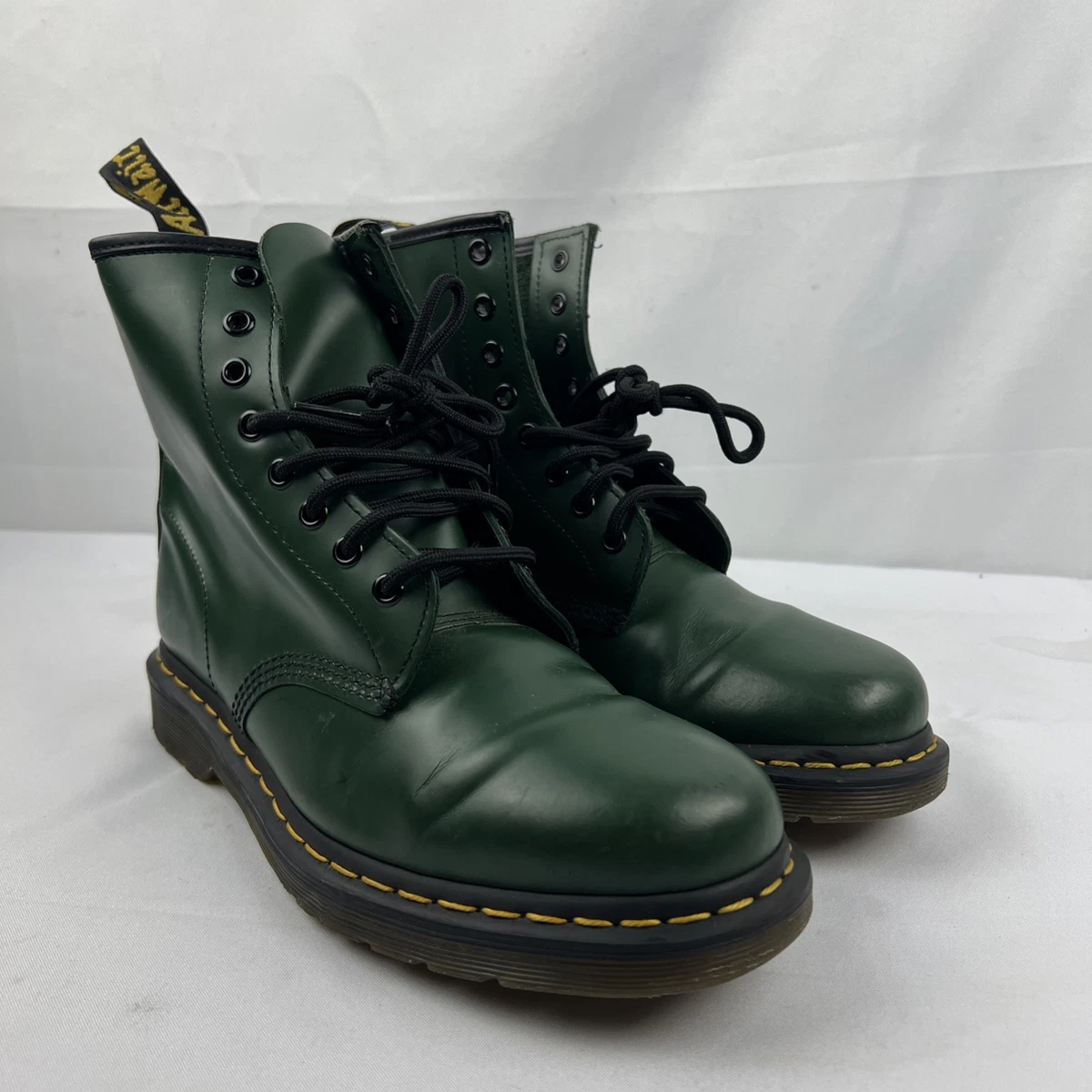 Doc Martens NWOB Men\'s Crewson Olive
Green Leather Boots Dr. Martens Green Boots for Men | eBay main image 4