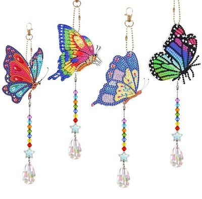 Diamond Art Suncatchers Kit  Hummingbird & Butterfly Crystal Wind Chimes
