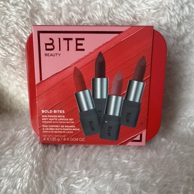 BITE Beauty Bold Bites Mini Matte Lipstick Stick ~ 4 Soft Matte Shades