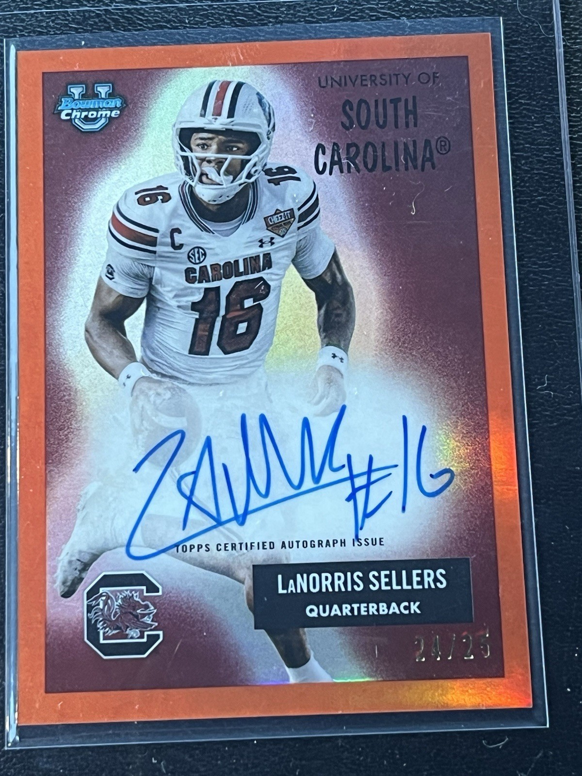 2025 Bowman Chrome U LaNorris Sellers 1955 Auto Orange Refractor # /25