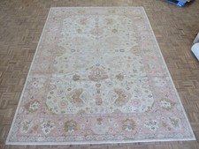 8'11 x 12'1 Hand Knotted Ivory Peshawar Oriental Rug G16506