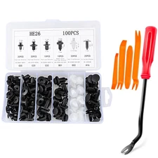 100PCS Car Body Retainer Clips Auto Fasteners Push Trim Pin Rivet Bumper Kits