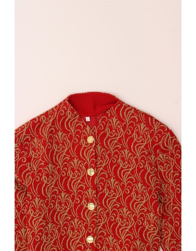VINTAGE Womens 5 Button 2 Piece Skirt Set UK 14 Medium W26 Red Paisley BY18 - Picture 4 of 8