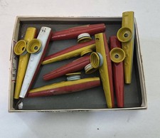 9 Vintage Metal Tin Kazoos From The 50s Classroom Collectible Prop
