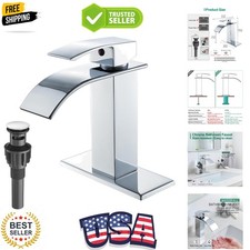 Chrome Bathroom Faucets Waterfall Bathroom Sink Faucet Modern Single Handle B...