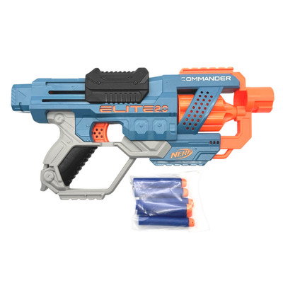 NERF Elite 2.0 Commander Dart Gun Quick Firing Blaster with 6 Darts Blue Orange
