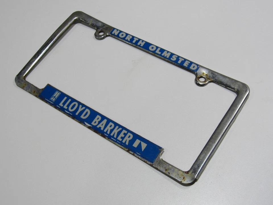 Винтажный металлический держатель для номерного знака Lloyd Barker Olds-AMC North Olmsted OH - Изображение 3 из 3