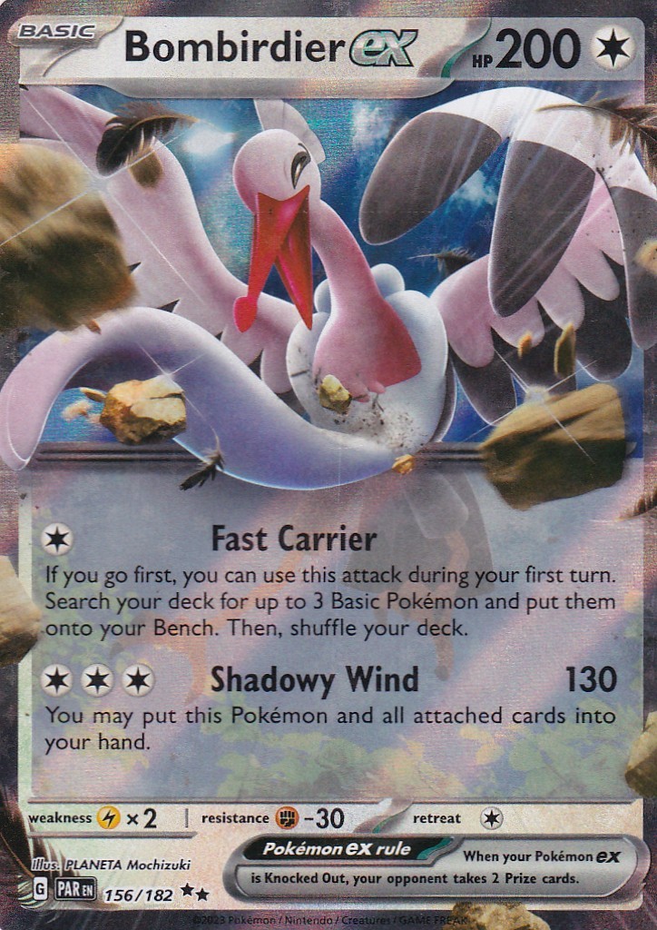 Bombirdier ex 156/182 Double Rare Paradox Rift Pokemon Near Mint