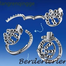 Men's Metal Chastity Cage with Steel Ball Adjustable Locking Ring Sissy Cage