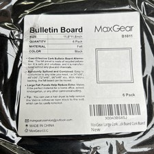 Large Felt Cork Board for Wall 36"x24" 6 Pack 11.8"x11.8" Black Bulletin Boar...