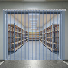 48  X 84  Plastic Vinyl Strip Door Curtain Kit with Hardware   Clear Smooth PVC