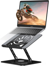 Adjustable Laptop Stand for Desk-360  Rotating Base Aluminum Laptop Riser,Ergono