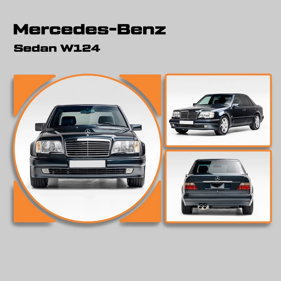 Cubierta de coche interior Premium a medida Mercedes Benz Sedán W124 - Logo personalizado Foto 3 de 4