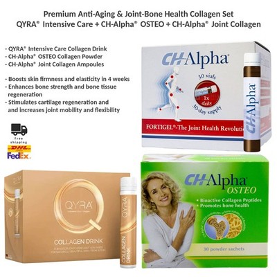 Anti-Aging & Joint-Bone Health Collagen Set Qyra, CH-Alpha Osteo and CH-Alpha