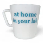Vintage Pyrex White Glass Mug At Home In Your Lab” Corning USA 4in