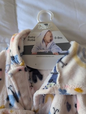 For Everyday Kid Cozy Fleece Pink/ BUTTERFLY Infant Robe  ~ ~ 0-9 Months