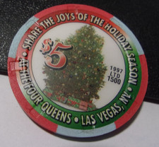 FOUR QUEENS HOTEL CASINO (LTD 1500) $5 casino gaming poker chip - Las Vegas, NV