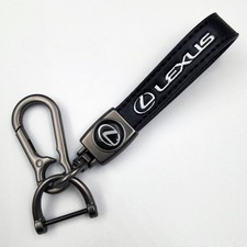 Lexus Car Logo Key Chain Keychain Ring Chrome Metal Leather Keyring