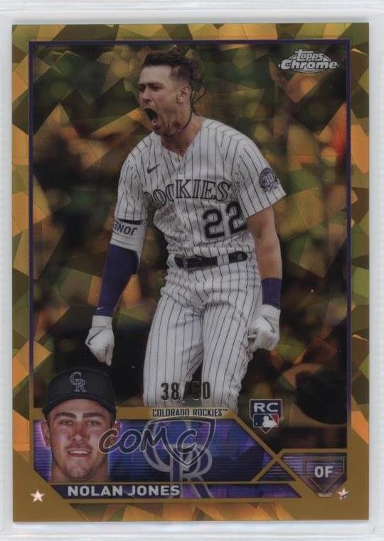 2023 Topps Chrome Update Sapphire Edition Gold 38/50 Nolan Jones Rookie RC 7c5