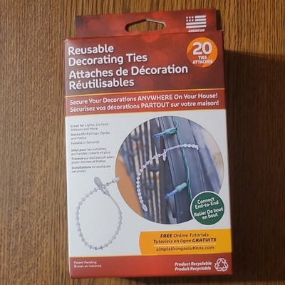 Simple Living Solutions Reusable Decorating Ties 20 Pack Clear Plastic