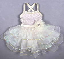 Weissman Dance Costume Ballet Tutu Ivory Iridescent Sparkle Sequin Organza XSC