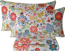 California King Floral Microfiber Sheet Set Ultra Soft Deep Pocket 4 Piece