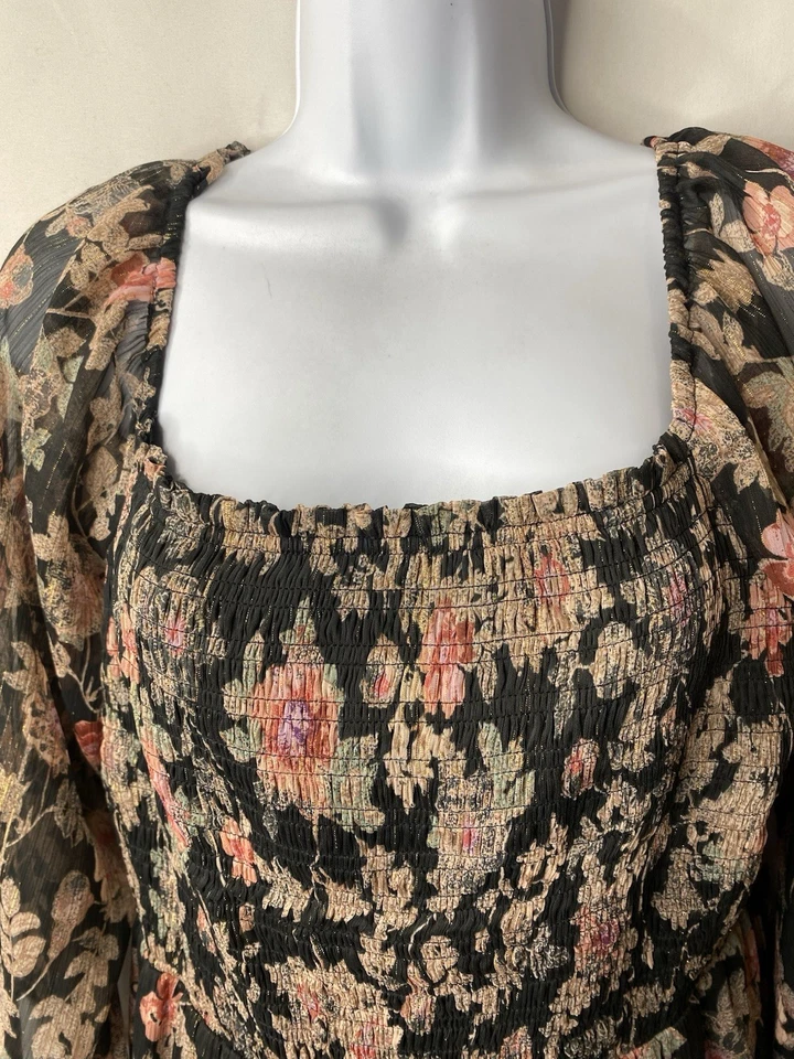 LC Lauren Conrad Womens Dress Size Large Floral Cottagecore Milk Maid Prairie - Image 2 of 4