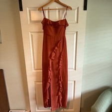 Azazie Barbie A4 Terracotta Ruffle Wrap Maxi Dress Bridesmaid Formal