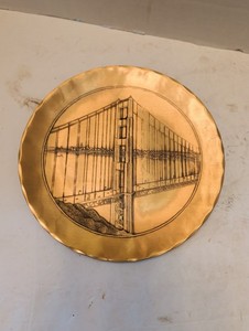 wendell august forge Bronze Golden Gate Bridge Wall Plaque Plate 