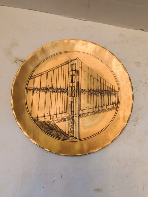 wendell august forge Bronze Golden Gate Bridge Wall Plaque Plate 