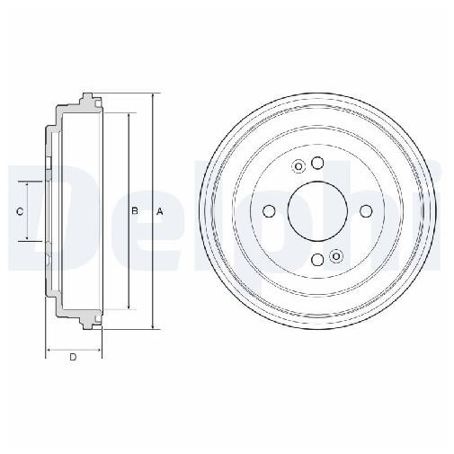 2X Bremstrommel Hinten FüR Hyundai I10 AC3 AI3 BA IA PA 1.2 07 Bis 26 Delphi Neu-image