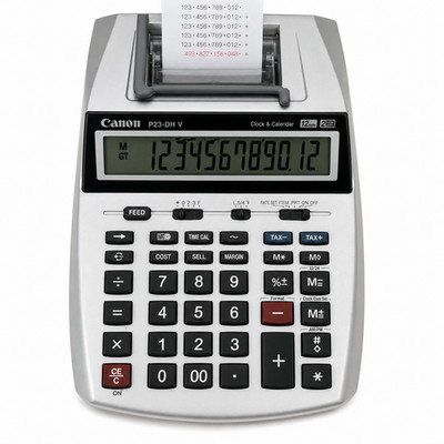 Canon P23-DHV Printing Calculator with AC Adapter Paper + 10 Rolls Of Paper