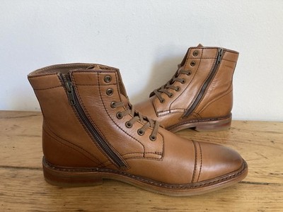 Authentische Frye braune Lederstiefel mit Reißverschluss Größe 11,5 neu ohne Karton UVP 200 £ +