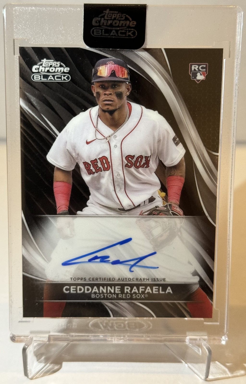 2024 Topps Chrome Black - Ceddanne Rafaela - Rookie - Encased On-Card Auto!