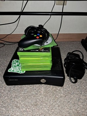 Microsoft Xbox 360 Slim Black 250GB w/ Accessories and 10 Games! (Bundle)