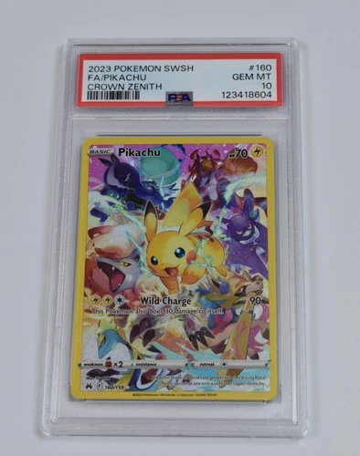 Pokémon Pikachu Crown Zenith Secret Rare Card 160 PSA 10 LADDER CERT 1234 RARE !