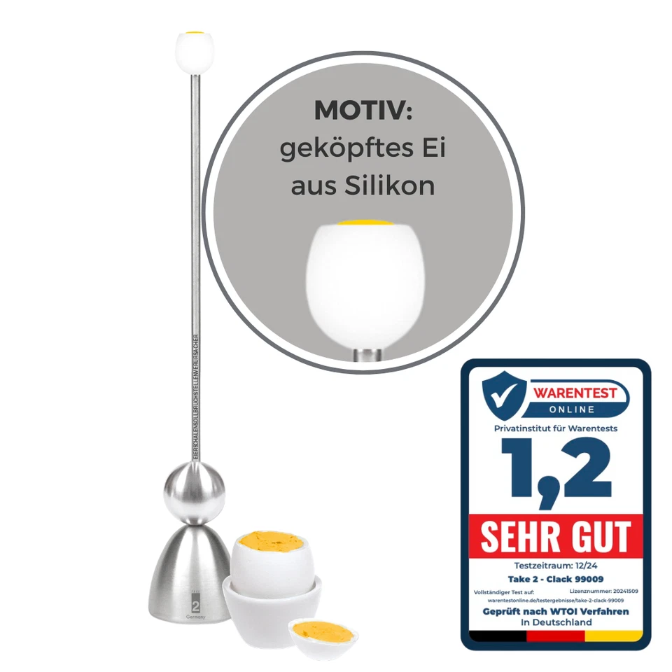 Take2 Clack Eierschalensollbruchstellenverursacher Frühstücksei Eierköpfer Eier