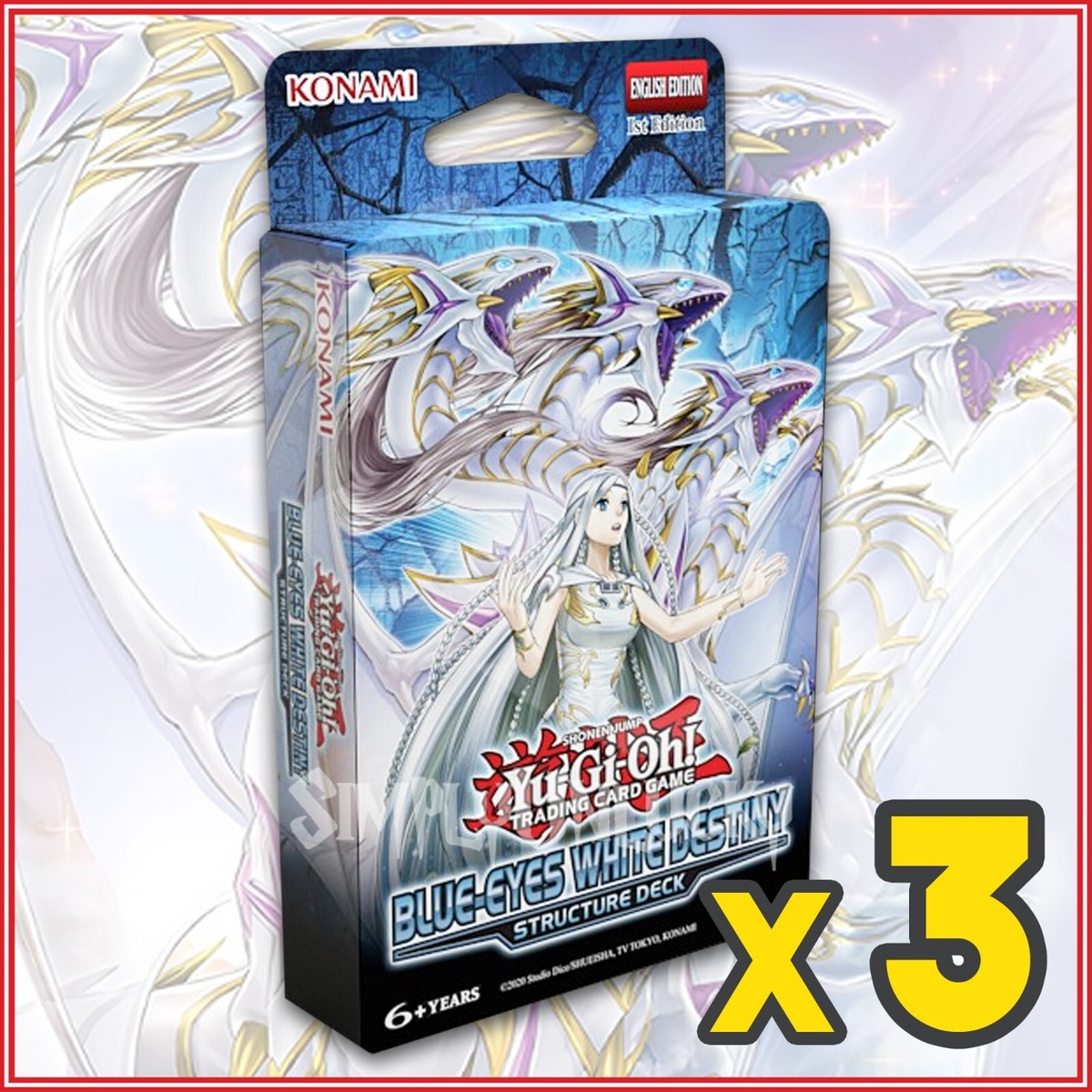 YU-GI-OH! Blue-Eyes White Destiny 3x Structure Deck 1a Edizione - Foto 10