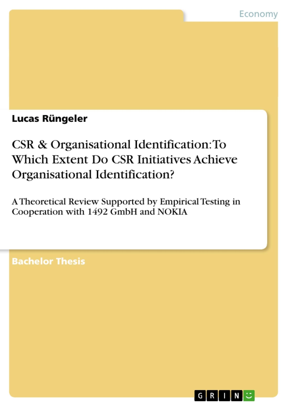 Thumbnail - Lucas Rüngeler | Csr & Organisational Identification: To Which Extent