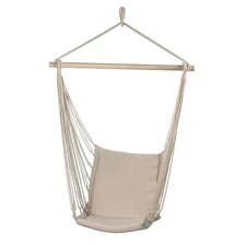 Padded Cotton Swinging Hammock Hanging Chair Outdoor Patio Yard Art Garden Decor