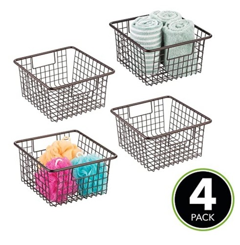 mDesign Storage Basket Set 4 Bathroom Kitchen Bedroom - Picture 5 of 5