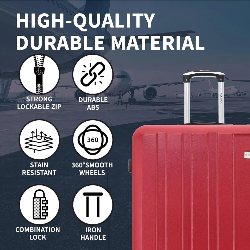 XL Large Suitcase 4 Wheel Medium Lightweight Luggage ABS Hard Shell Cabin Case - Image 2 of 4