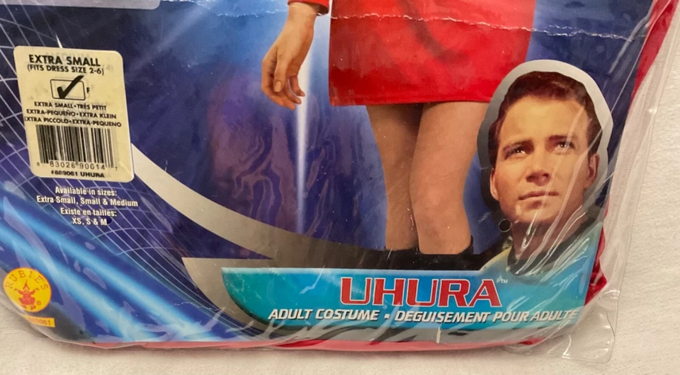 Women’s Adult RED Star Trek Classic UHURA Dress Costume Extra Small NEW - Image 4 of 4