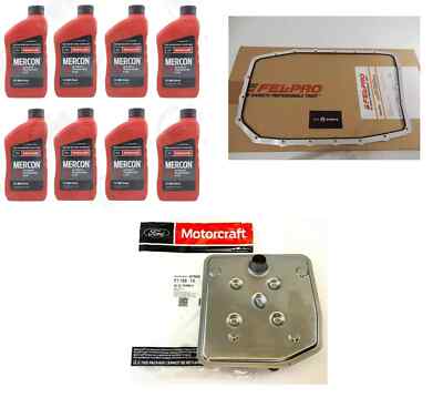 8x MOTORCRAFT MERCON LV FILTER  OIL PAN GASKET FOR 6R80 TRANSMISSION FORD
