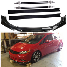For 9th Honda Civic Front Bumper Lip Splitter Spoiler Side Skirts Strut Rods