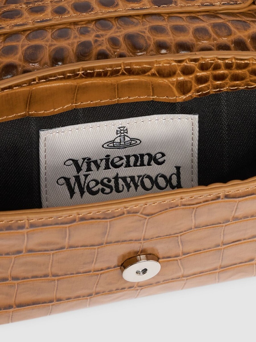 VIVIENNE WESTWOOD Hazel Small Tan Brown Leather Shoulder Bag VIVIENNE WESTWOOD Hazel Small Tan Brown Leather Shoulder Bag