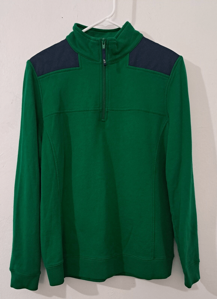 Vineyard Vines mens Medium Shep Shirt EMERALD GREEN Zip Pullover