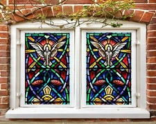 3D Peace Pigeon A138 Window Film Print Sticker Cling Stained Glass UV Zoe