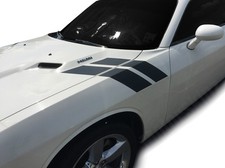 Fender Racing Hash Stripes Vinyl Decal Overlays For 2008-2014 Dodge Challenger